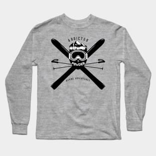 ADDICTED TO POWDER DISTRESSED SKI BADGE Long Sleeve T-Shirt